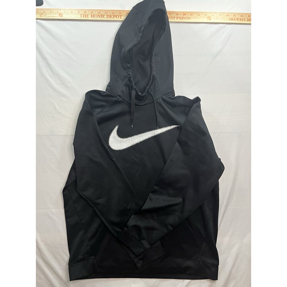 Nike Dri-FIT Hoodie Mens XL Black Big Swoosh Pullover